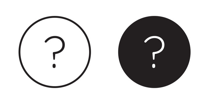 Help Question Icon for support FAQ assistance and information use in UI UX websites apps Vector illustration with stroke and fill on a white background.