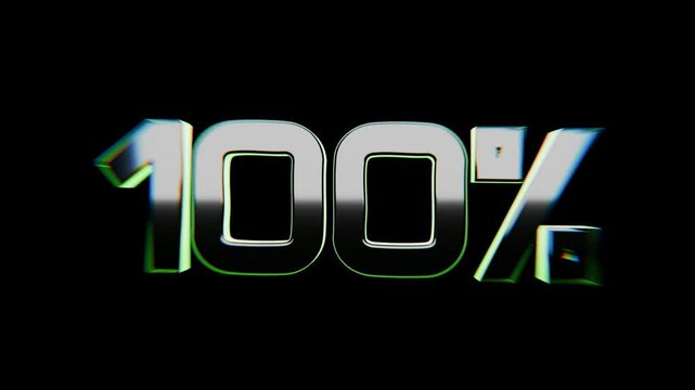 countdown percentage timer loading animation, on black background, content creator, game streaming animation
