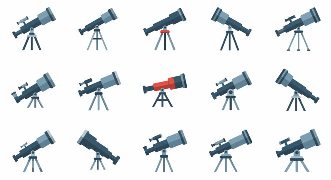Conceptual Grid of Telescopes for Exploring the Cosmos Enhancing Educational Resources and Promoting Astronomical Observation Perfect for Scientific Visualizations and Space Discovery Themes 182