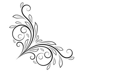 Black and white leafy vine design.