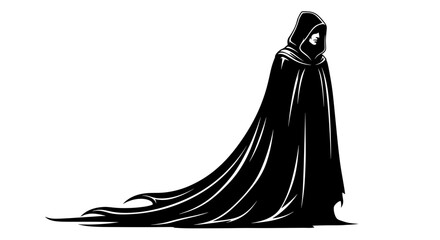 Naklejka premium Silhouette of a hooded figure.