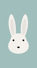 Obraz premium White cartoon bunny rabbit face closeup.