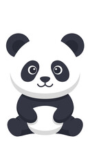 Fototapeta premium Cute cartoon panda bear sitting down 1.