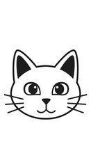 Fototapeta premium Cartoon cat face with whiskers.