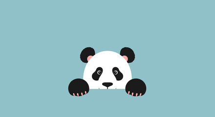Cute cartoon panda bear face. © Z Z K V V C Art