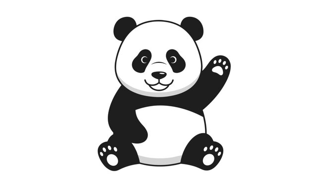 Cute black and white panda bear 1.