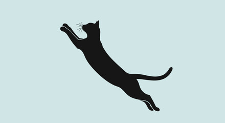 Black cat jumping in air. © Z Z K V V C Art