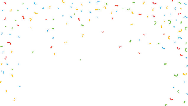 Colorful confetti frame on white background with copy space for festive designs