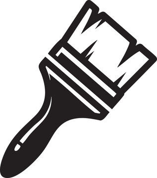 Black paintbrush icon for art and design