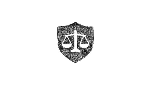 Sketch lawful basis icon animation - smooth progressive reveal