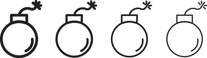bomb icon vector for web,  Time bomb icon for web apps, mobile apps © MDParveg