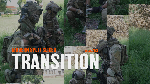 Modern Split Sliced Transition / Horizontal / Part 10