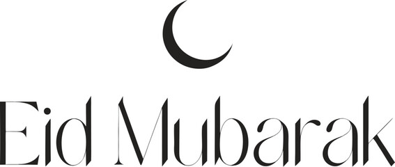 Fototapeta premium Eid mubarak greeting with crescent moon