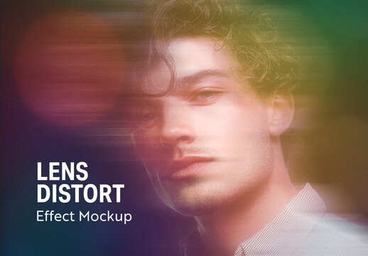 Cinematic Color Lens Distort Effect Mockup