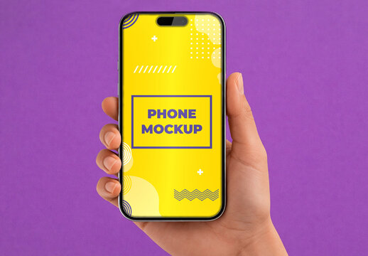 Hand Holding Phone Screen Mockup