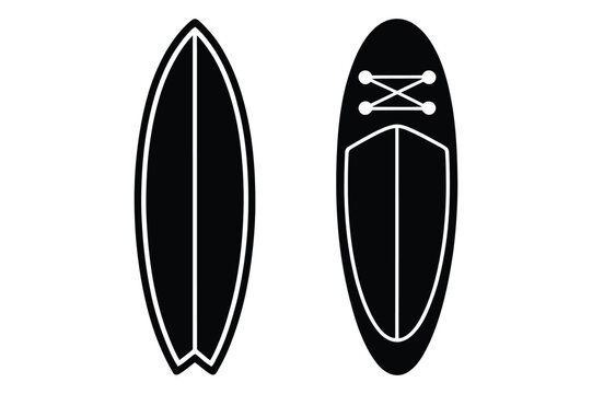 Surfboard and paddleboard vector illustration