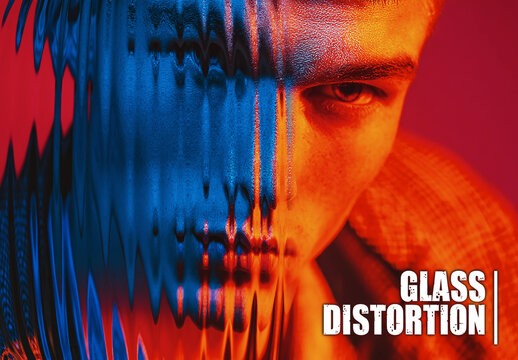Neon Chromatic Glass Distortion Photo Effect