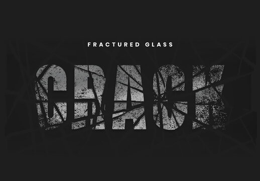 Shattered Fractured Glass Stencil Text Effect