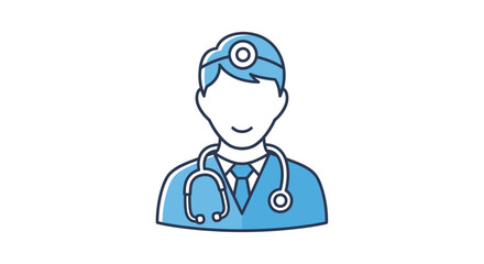 Fototapeta premium Doctor with Stethoscope around Neck Illustration.