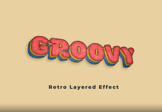 Grain Retro Layered Text Effect