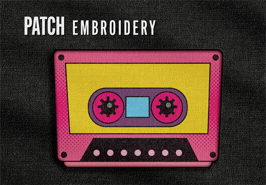 Patch Embroidery Effect Mockup