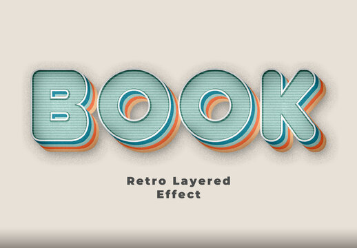 Soft Retro Layered Text Effect
