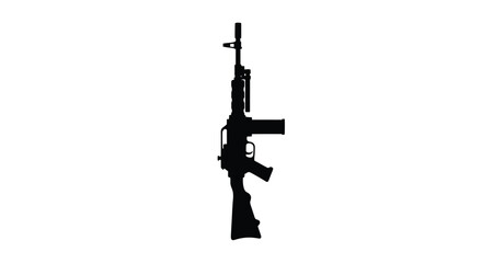 Naklejka premium Black rifle weapon design displayed as a stark silhouette