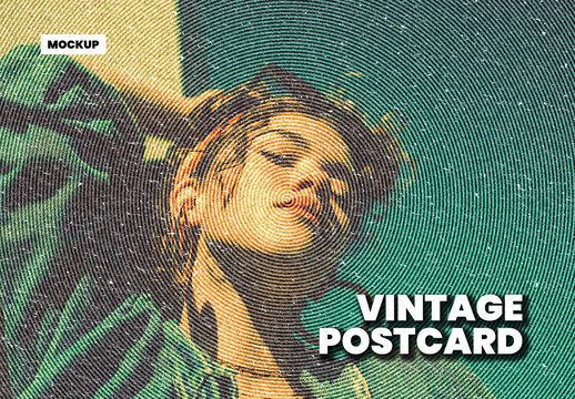 Vintage Postcard Effect Mockup