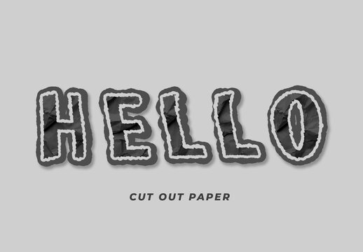 Cut Out Paper Text Effect