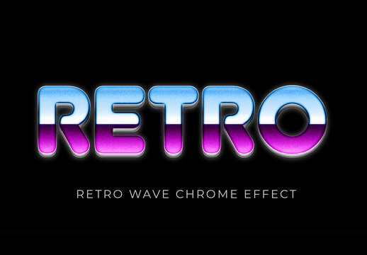 Retro Wave Chrome Text Effect
