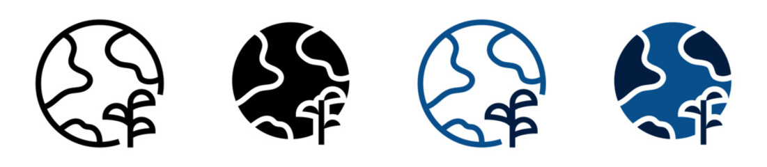 Iconos de planeta sostenible. Cuidado ambiental y sostenibilidad ecológica. Ilustración vectorial © Alejandro