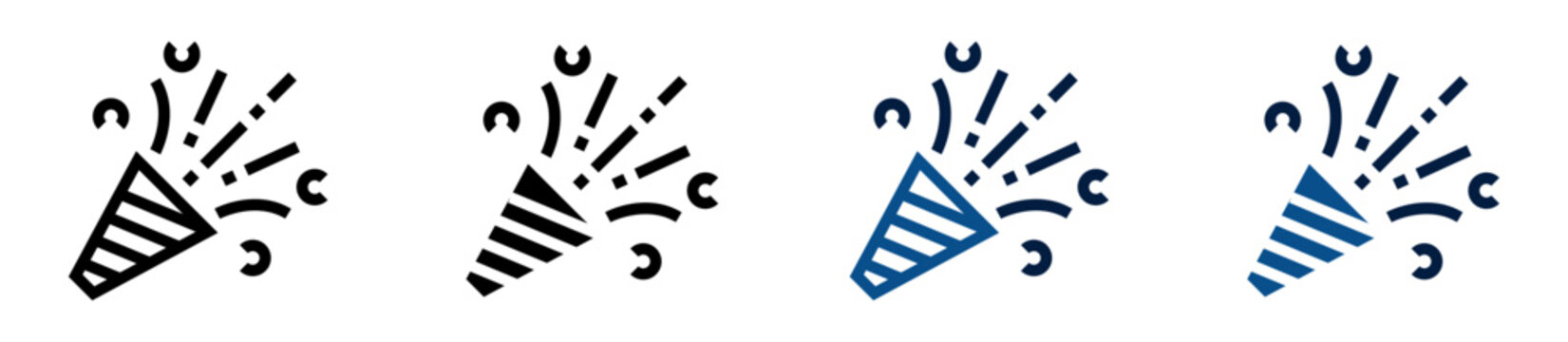 Iconos de confeti. Celebraci&oacute;n, eventos festivos y alegr&iacute;a. Ilustraci&oacute;n vectorial