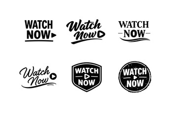 Obraz premium Watch now logos collection with play button design elements