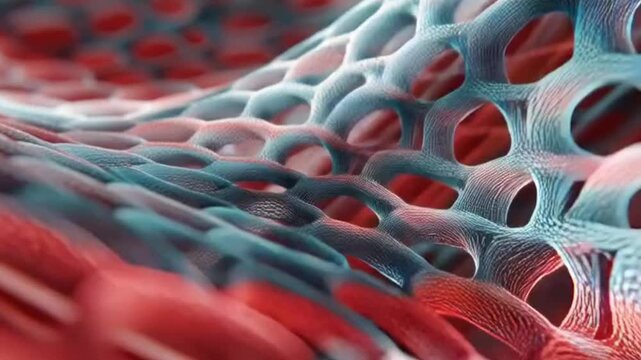 Close-Up Macro View of Advanced Material Structure, Material Science Concept Showing Detailed Surface Texture, Microscopic Patterns and Scientific Analysis for Engineering, Research and Innovation