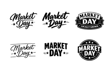 Obraz premium Market day logo collection featuring vintage typography and design variations
