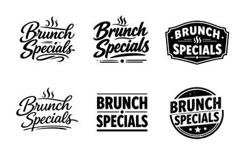 Obraz premium Variety of brunch specials logos in vintage and modern designs