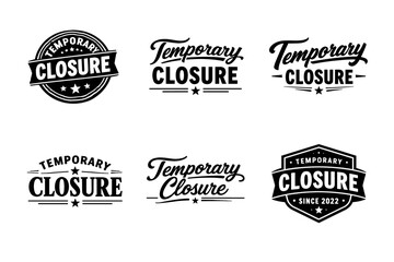 Obraz premium Temporary closure signs collection with vintage design elements