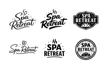 Obraz premium Elegant spa retreat logos collection in black and white