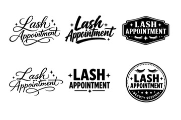 Obraz premium Stylish lash appointment logo designs featuring elegant typography and beauty themes