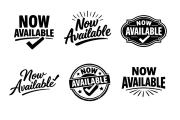 Fototapeta premium Collection of now available stamp designs with check marks in various styles