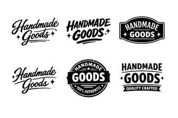Obraz premium Handmade goods logos collection: vintage designs with authentic craftsmanship