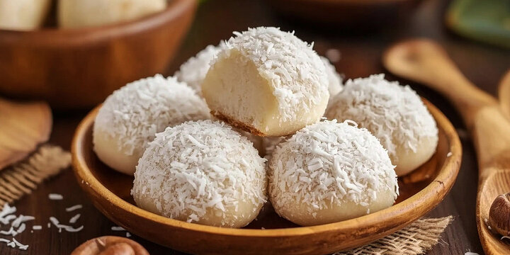 Sweet Coconut Buns called Panipopo on the table