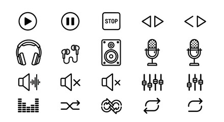 Fototapeta premium Aesthetic digital interface elements for comprehensive audio and media control functionalities