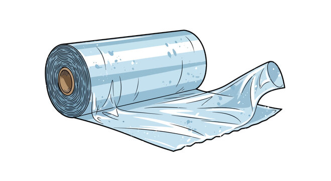 Clear Plastic Wrap Roll Unfurled