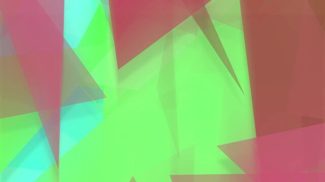 colourful retro geometric triangle shapes tumbling and falling motion graphic animation background wallpaper 4K moving video backdrop with a 1980s vintage feel 