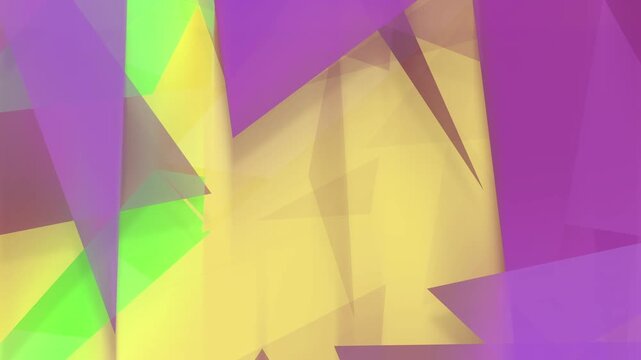 colourful retro geometric triangle shapes tumbling and falling motion graphic animation background wallpaper 4K moving video backdrop with a 1980s vintage feel 