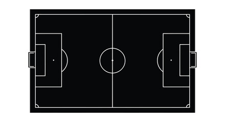 Soccer field diagram with boundaries and goals © arfanah02