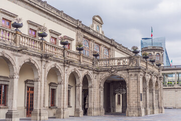 Fototapeta premium Chapultepec Castle in Mexico City, a historic landmark and cultural heritage site, attracting tourists worldwide. Architecture, history, and iconic travel destination concept