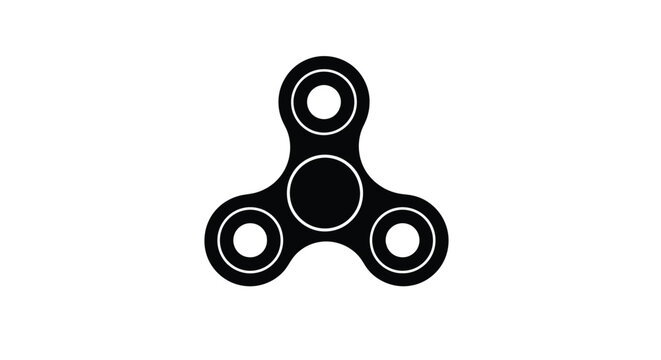 Black fidget spinner design on a white background a striking silhouette