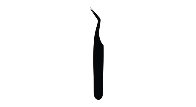 A sleek black tweezer presented in a striking silhouette
